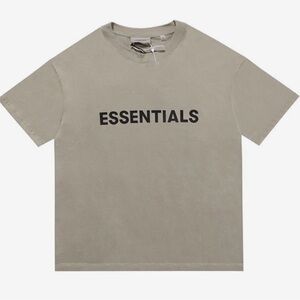 Fear of God ESSENTIALS Short Sleeve Tee in Taupe with Black Logo